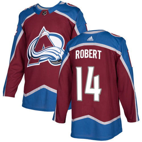Adidas Avalanche #14 Rene Robert Burgundy Home Authentic Stitched NHL Jersey - Click Image to Close